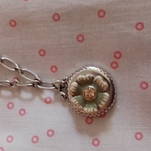 Brighton Green Tone Charm Long Chain Necklace - Picture 5 of 9